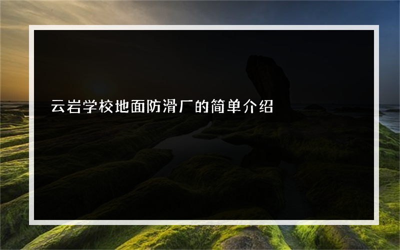 云岩学校地面防滑厂的简单介绍
