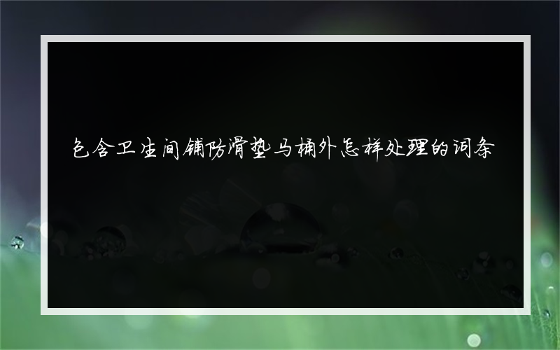 包含卫生间铺防滑垫马桶外怎样处理的词条