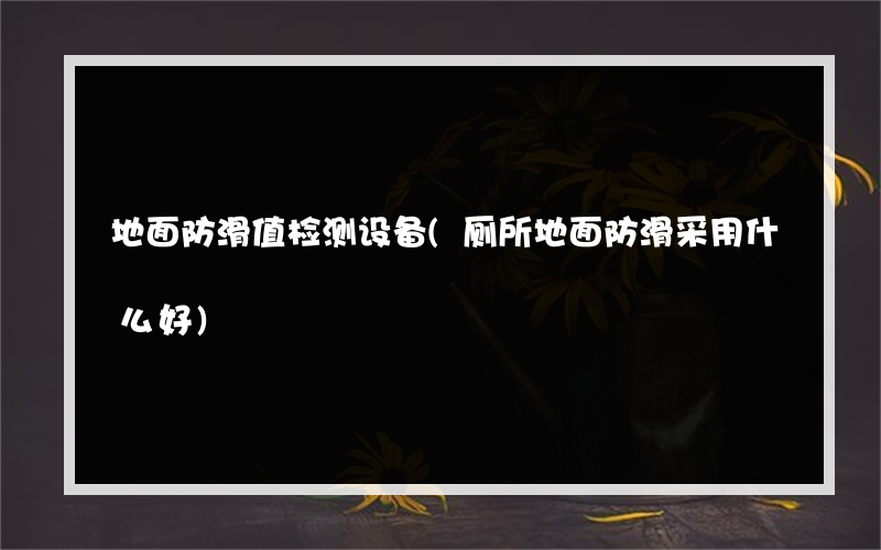 地面防滑值检测设备(厕所地面防滑采用什么好)