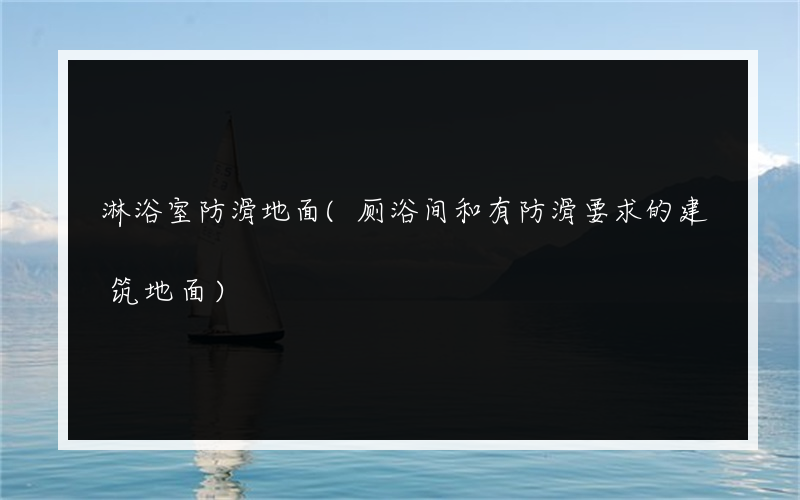 淋浴室防滑地面(厕浴间和有防滑要求的建筑地面)