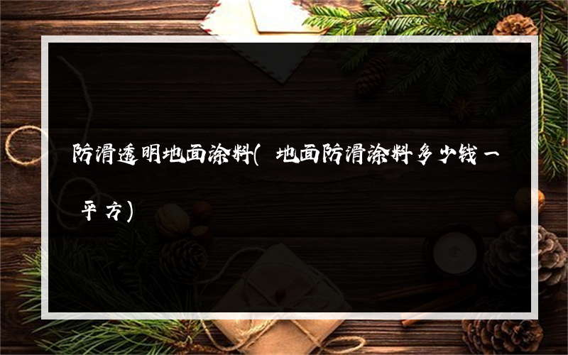 防滑透明地面涂料(地面防滑涂料多少钱一平方)